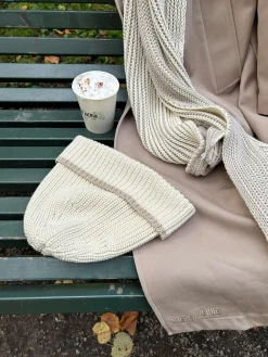 Clearance Djerf Avenue Knitted Beanie Creamy Oat