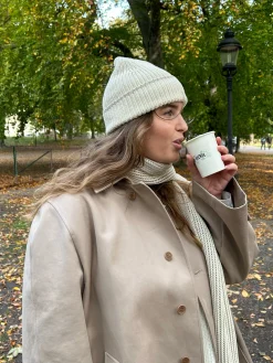 Clearance Djerf Avenue Knitted Beanie Creamy Oat