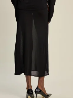 Cheap Djerf Avenue Knitted Midi Skirt Black