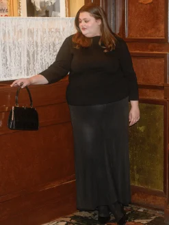 Cheap Djerf Avenue Knitted Midi Skirt Black