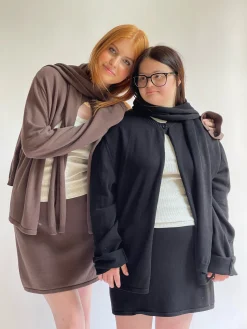 New Djerf Avenue Knitted Mini Skirt Cocoa