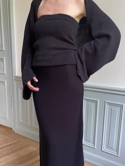 New Djerf Avenue Knitted Shrug Black