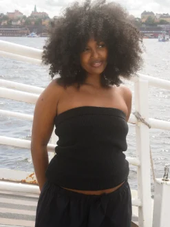 Online Djerf Avenue Knitted Tube Top Black