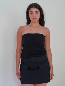 Online Djerf Avenue Knitted Tube Top Black