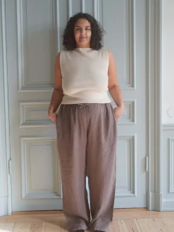 Outlet Djerf Avenue Linen Pants Brown