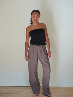 Outlet Djerf Avenue Linen Pants Brown