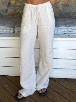 Hot Djerf Avenue Linen Pants Cream