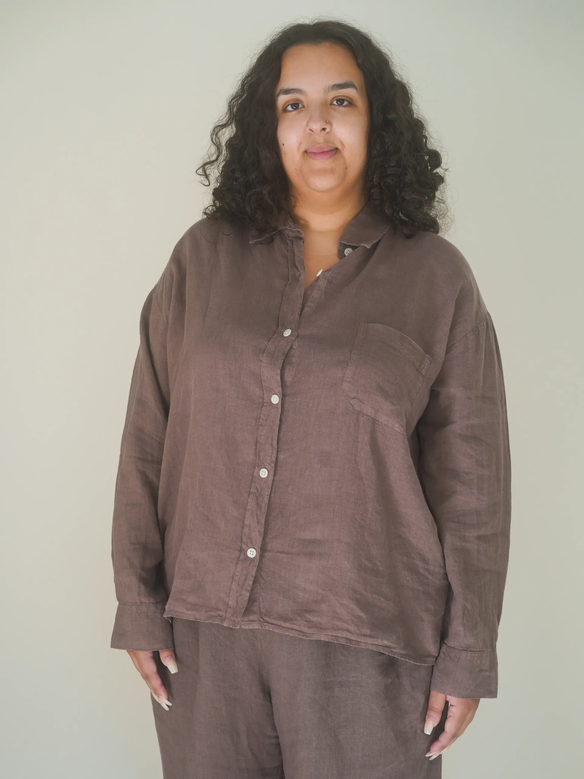 Discount Djerf Avenue Linen Shirt Brown