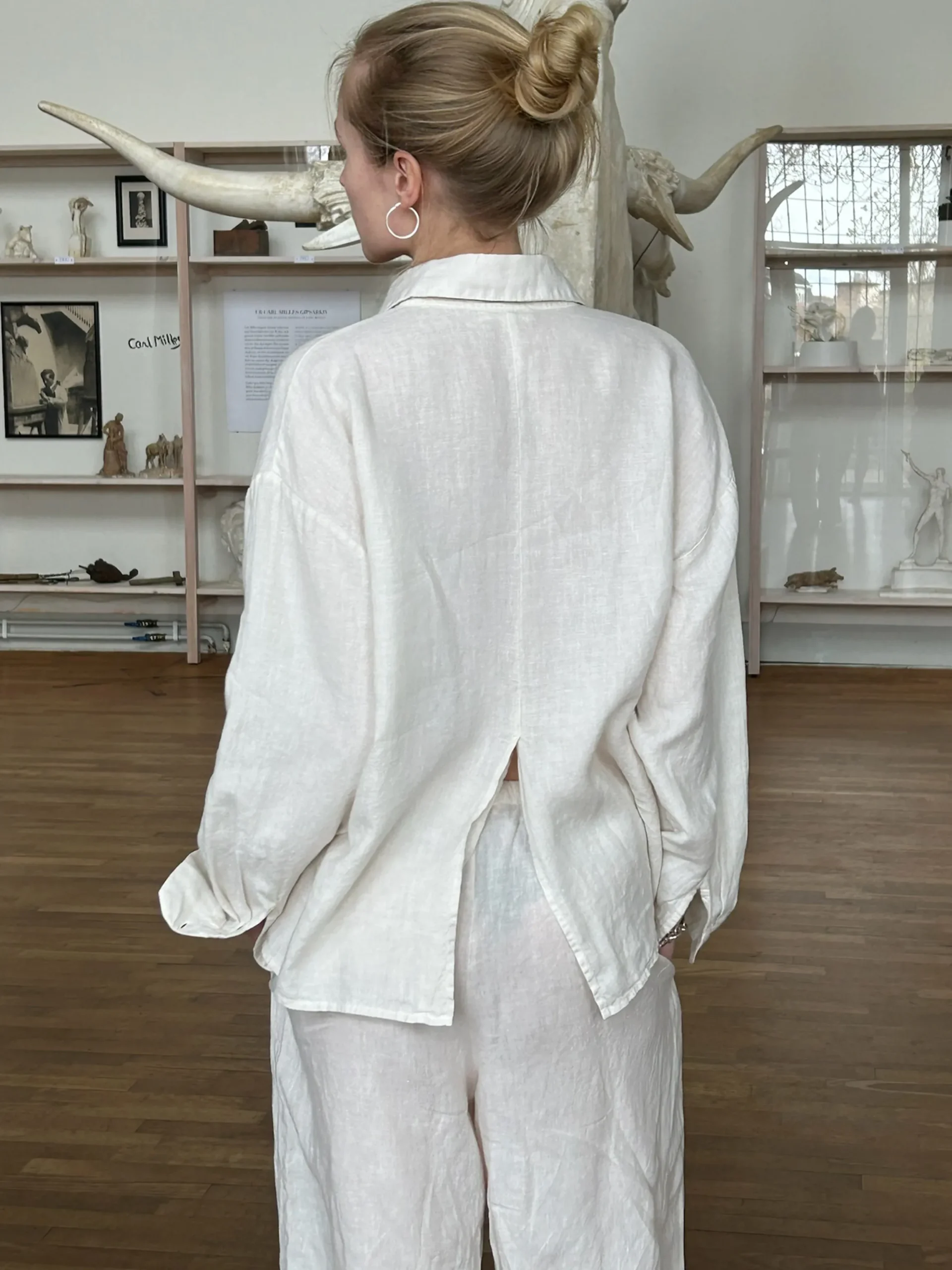 Clearance Djerf Avenue Linen Shirt Cream