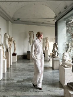 Clearance Djerf Avenue Linen Shirt Cream