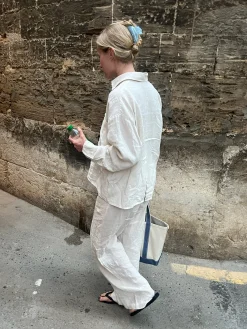 Clearance Djerf Avenue Linen Shirt Cream