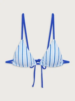 New Djerf Avenue Lumia Terry Bikini Top Seaside Stripe