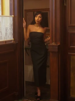 Outlet Djerf Avenue Midi Tube Dress Black