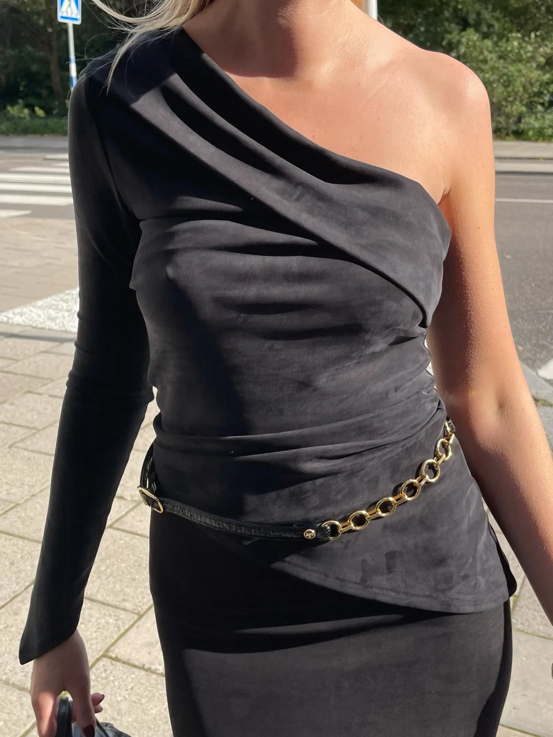 Best Djerf Avenue Midnight One Shoulder Top Ash