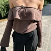 Store Djerf Avenue Morena Off Shoulder Top Brown