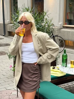 Store Djerf Avenue Morena Off Shoulder Top Brown