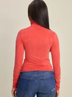Outlet Djerf Avenue Occasion Turtleneck Top Red