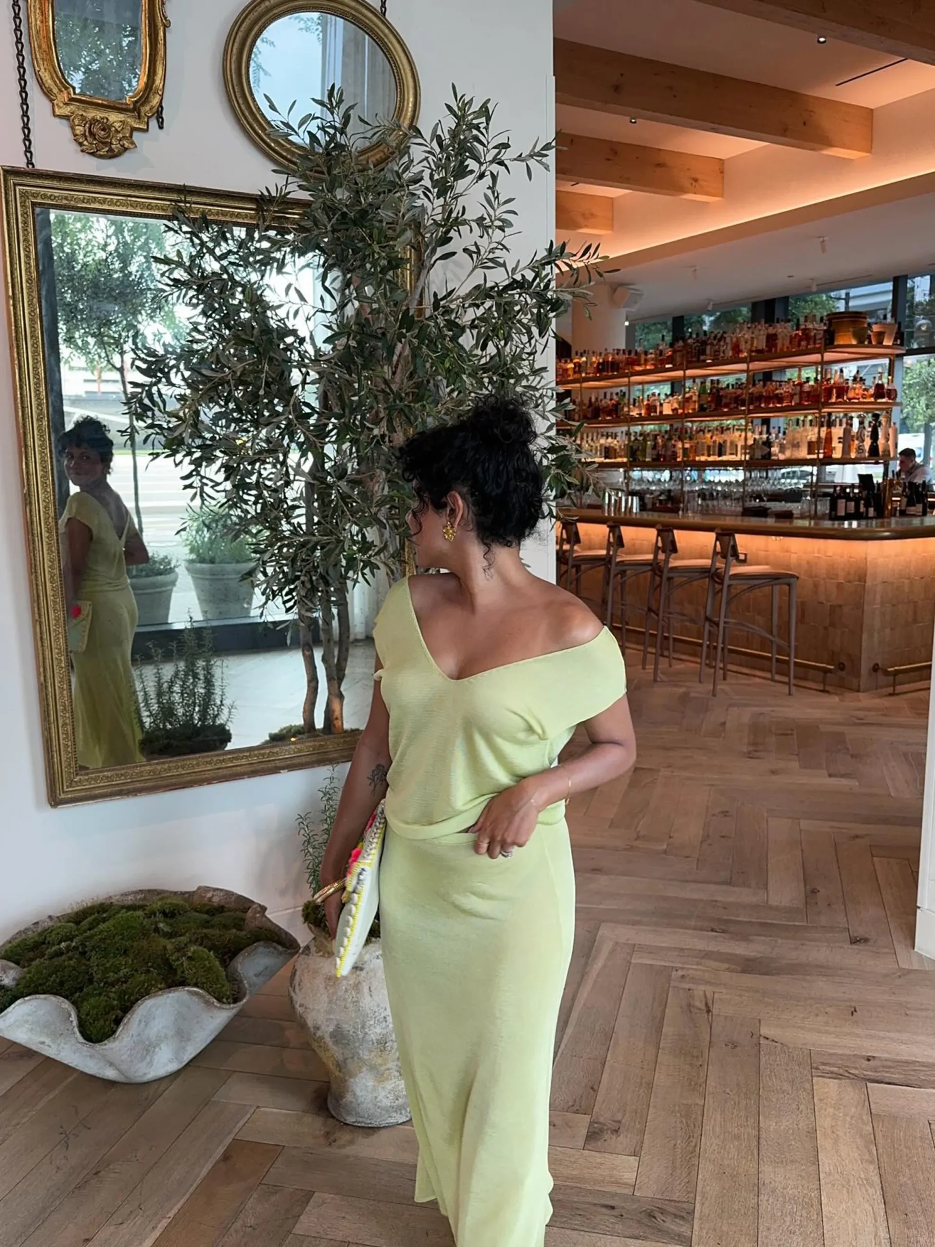 Discount Djerf Avenue Peridot V-neck Top Green