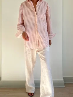 Hot Djerf Avenue Poplin Classic Shirt Pink stripe