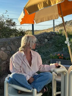 Hot Djerf Avenue Poplin Classic Shirt Pink stripe