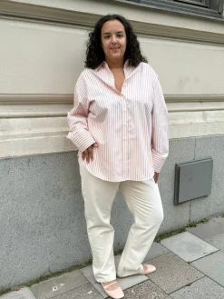 Hot Djerf Avenue Poplin Classic Shirt Pink stripe