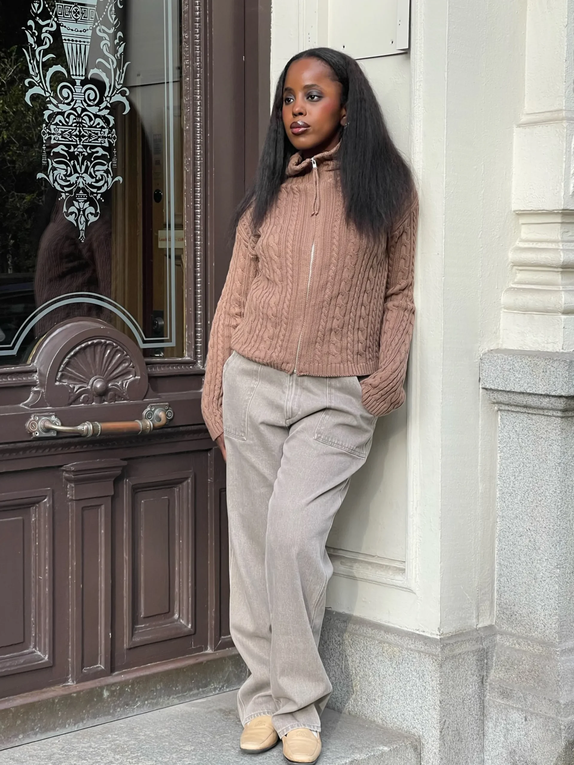 Clearance Djerf Avenue Ready Set Go Cardigan Brown