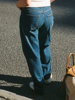 Discount Djerf Avenue Relaxed Jeans Dark Blue