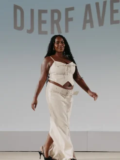 Sale Djerf Avenue Remake Denim Top Cream Cloud