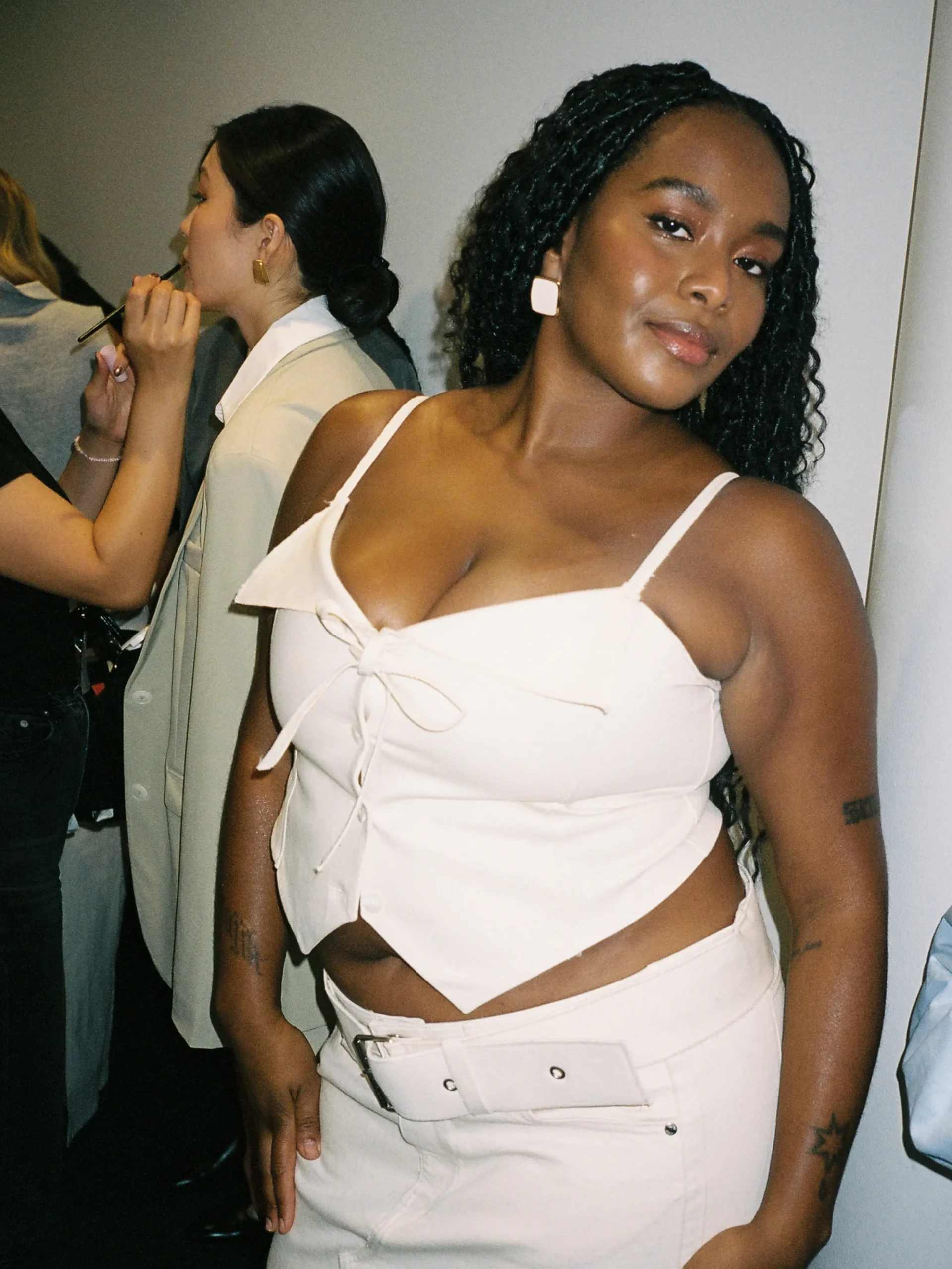 Sale Djerf Avenue Remake Denim Top Cream Cloud