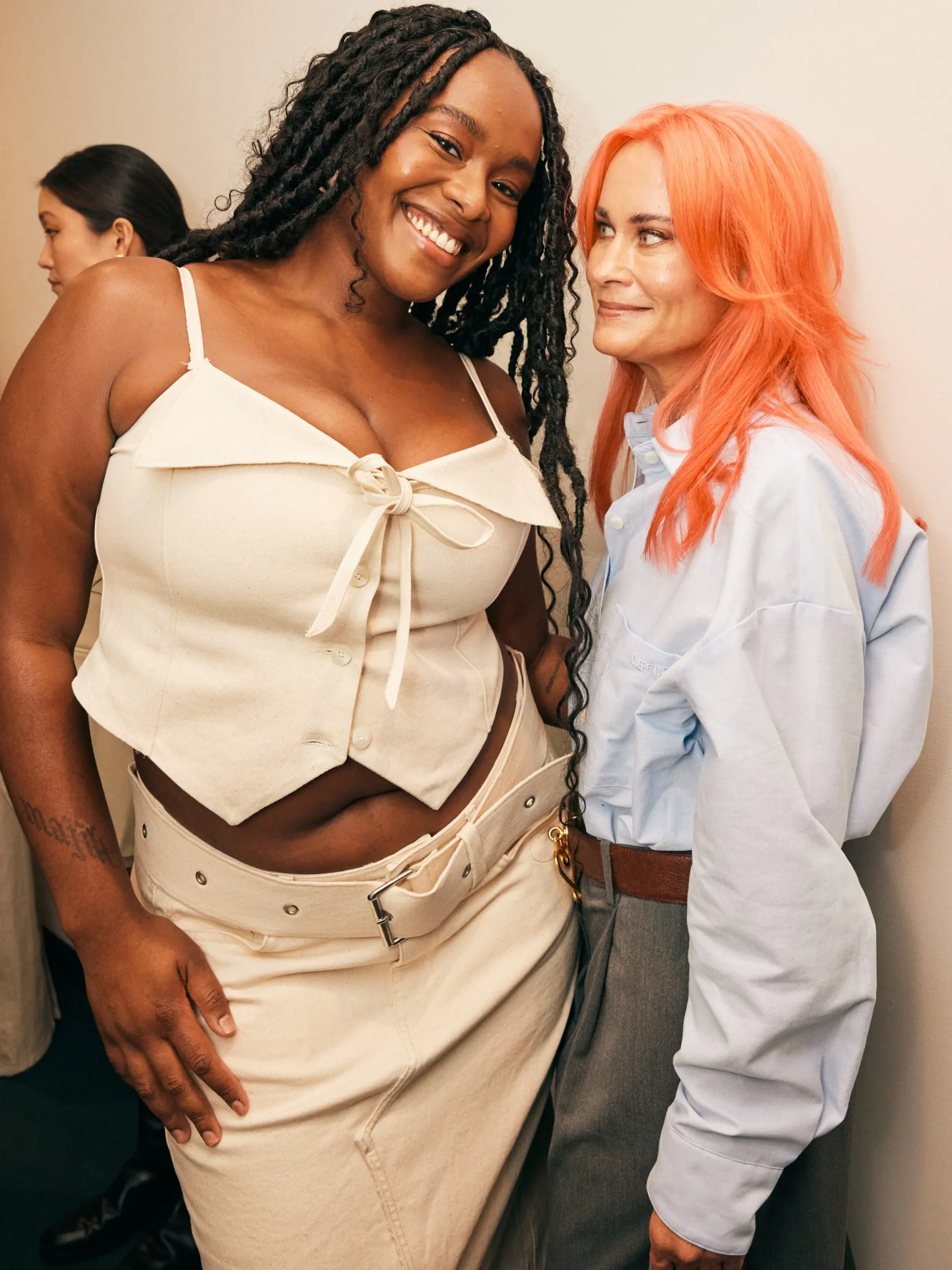 Sale Djerf Avenue Remake Denim Top Cream Cloud