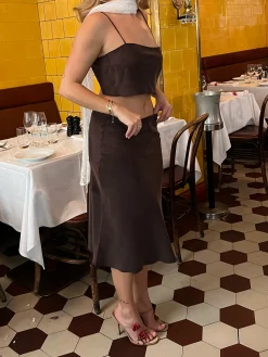 Cheap Djerf Avenue REMAKE Dream Set Midi Dark Mocha