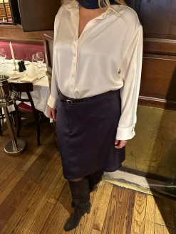 Hot Djerf Avenue Satin A-lined Skirt Anthracite