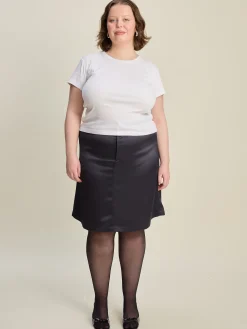 Hot Djerf Avenue Satin A-lined Skirt Anthracite