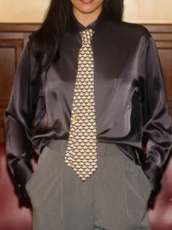 Online Djerf Avenue Satin Shirt Anthracite