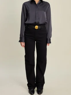 Online Djerf Avenue Satin Shirt Anthracite
