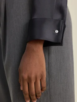 Online Djerf Avenue Satin Shirt Anthracite