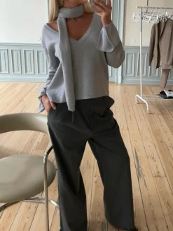 Cheap Djerf Avenue Scarf Grey Melange