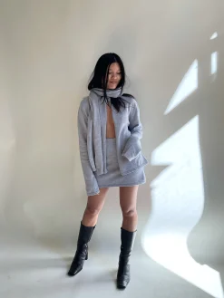 Cheap Djerf Avenue Scarf Grey Melange