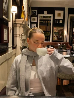 Cheap Djerf Avenue Scarf Grey Melange