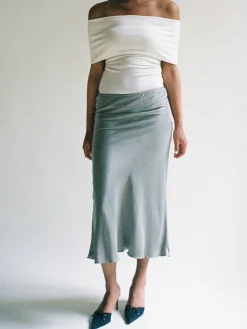 Best Sale Djerf Avenue Selenite Off Shoulder Top Cream