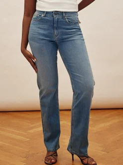 Store Djerf Avenue Straight Jeans Mid Blue - Tall