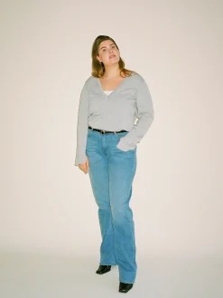 Store Djerf Avenue Straight Jeans Mid Blue - Tall