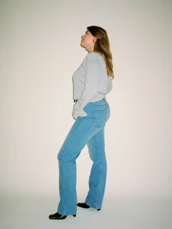 Store Djerf Avenue Straight Jeans Mid Blue - Tall