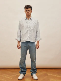 Store Djerf Avenue Straight Jeans Mid Blue - Tall