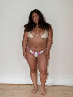 Cheap Djerf Avenue Sunrise Satin Bikini Top Sand Castle