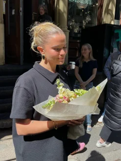 Discount Djerf Avenue Textured Polo Top Black