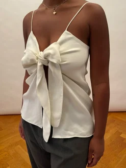 Online Djerf Avenue Tie Tank Top Cloud