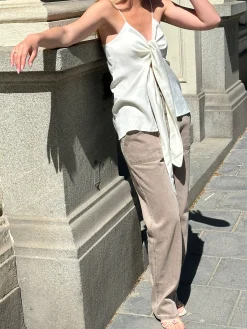 Online Djerf Avenue Tie Tank Top Cloud