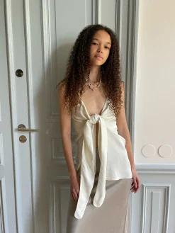 Online Djerf Avenue Tie Tank Top Cloud