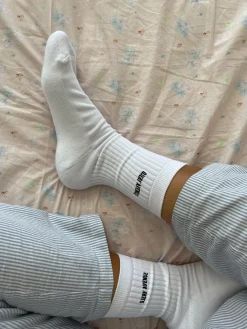 Shop Djerf Avenue Tube Socks White/Black